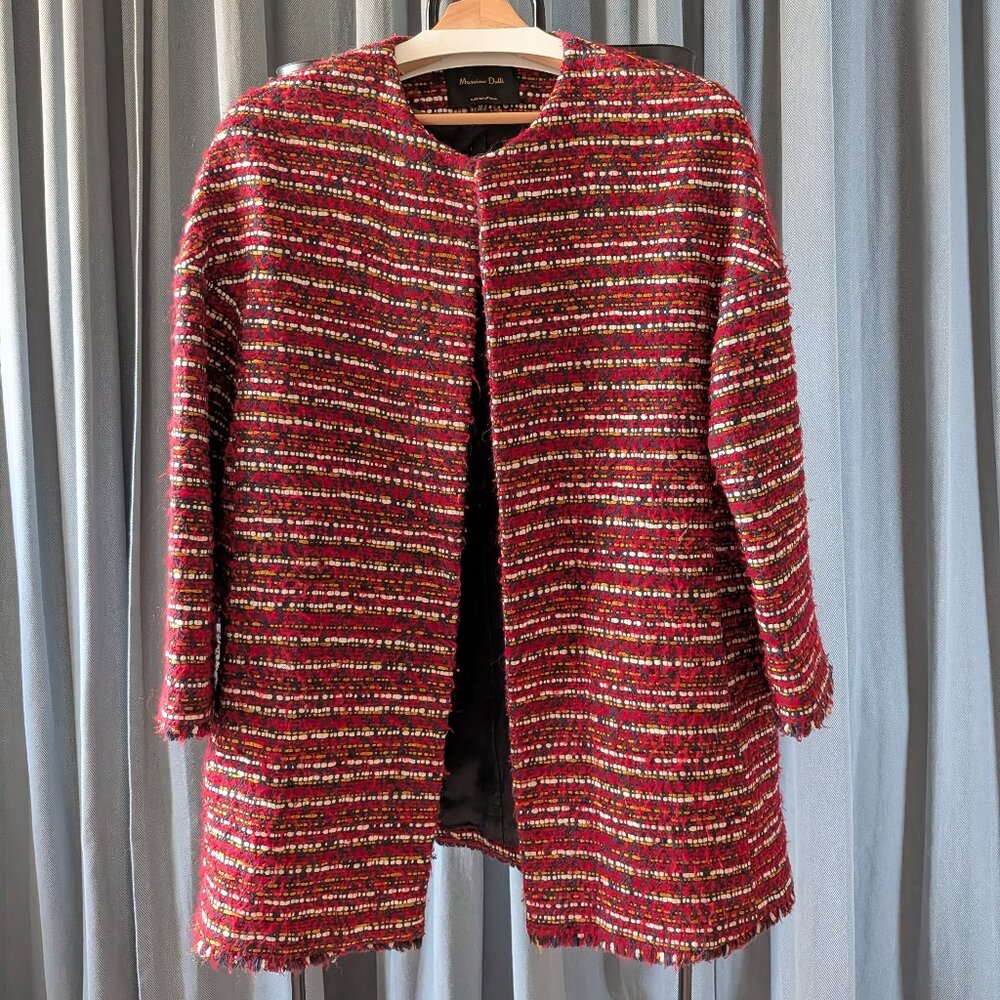 Multi Colored Tweed Peacoat Massimo Dutti - M Size